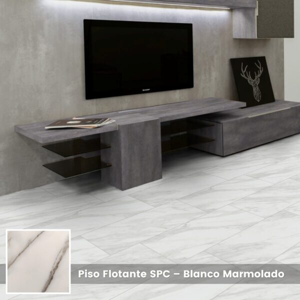Piso F. SPC - Blanco Marmolado