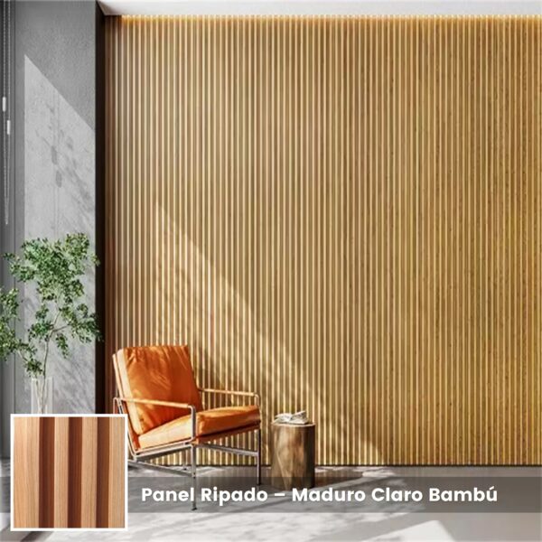 Panel Ripado - Madera Claro Bambú