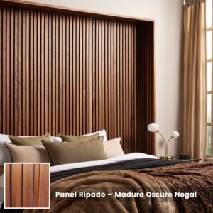 Panel Ripado - Madera Oscuro Nogal