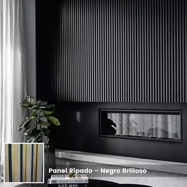 Panel Ripado - Negro Brilloso