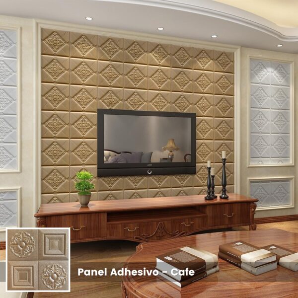 Panel Adhesivo 3D Dorado