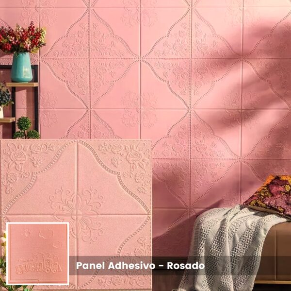 Panel Adhesivo 3D Rosado